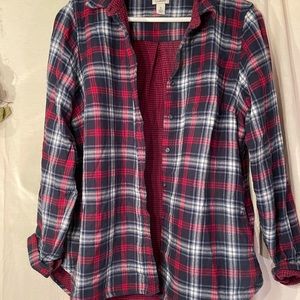 RED AND BLUE FLANNEL - medium - L.L. Bean